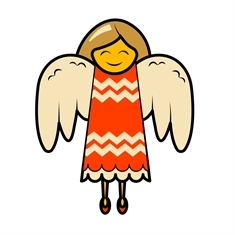 Christmas Decoration Angel with Wings Sticker